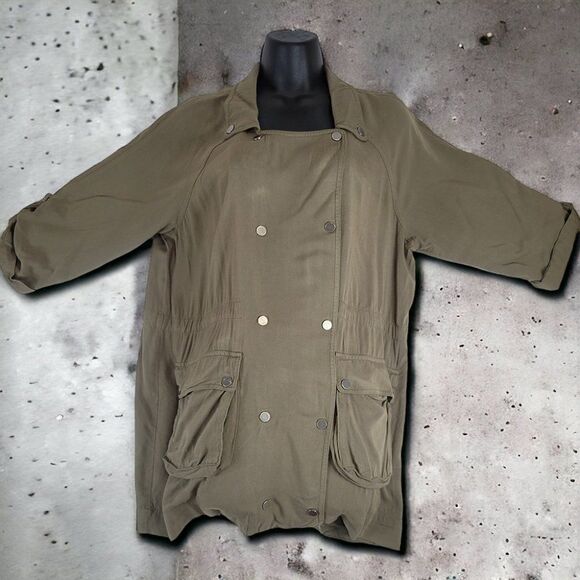 Miss Me olive Army green Native American embroidered Chevron long top jacket - Picture 7 of 10